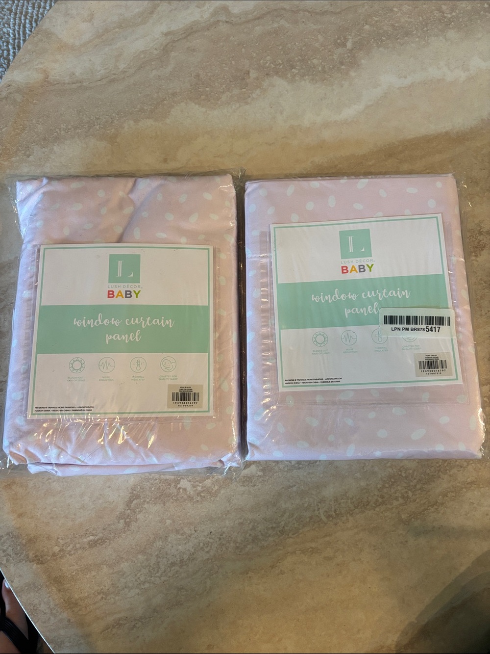 Lush Decor Baby Pink Polka Dot Window Curtain Panel - Baby